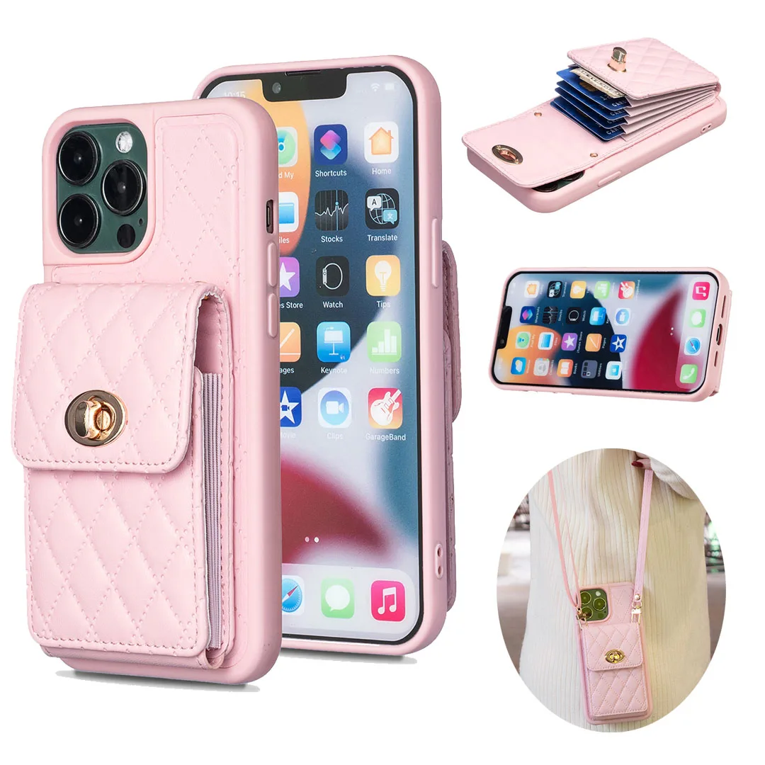 

Чехол-бумажник для iPhone 13 Pro Max, кожаный чехол со съемным плечевым ремнем для iPhone XR XS 11 13 14 7 8 Plus