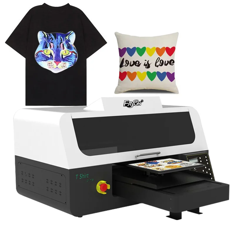 Fayon 4060 DTG 프린터 듀얼 XP600/I3200 헤드 40×60cm 티셔츠 면 데님 실크 원단용 고속 의류 직접 인쇄 프린터