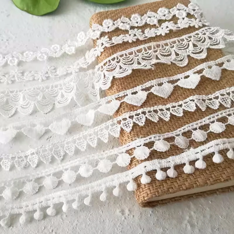 고품질 흰색 수용성 레이스 액세서리 수제 DIY 장식 인형 의류, 의류, 수제 재료