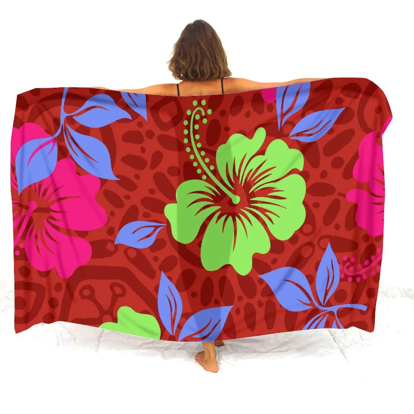 Summer Sarong Beach Bikini Wrap Sarong Soft Comfort Scialle Personalizzato Stile Polinesiano Sarong 2024 Nuova Stampa Floreale