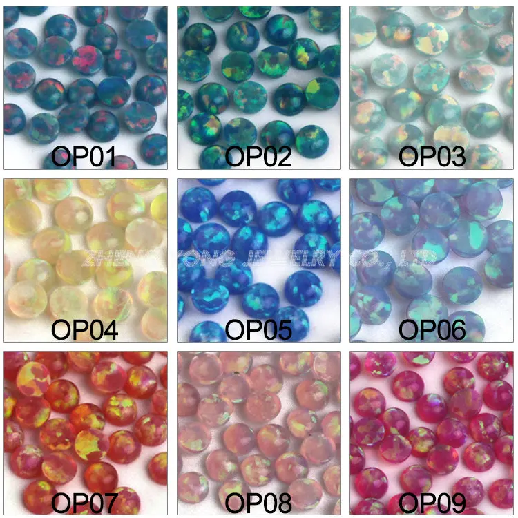 

1 Piece for Each Color, Mix Color, 3mm to 7mm, Synthetic Opal Round Cabochon Cut Beads for Jewelry Making
