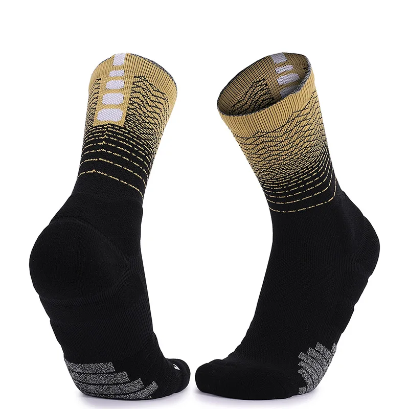 New Men\'s Basketball Socks Thickened High Top Practical Speciality Sports Socks Anti Slip Trendy Mid Length Socks