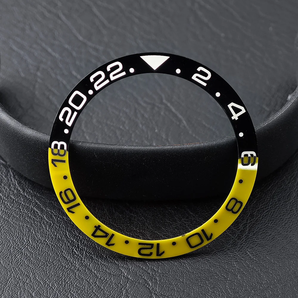 Men's Watch Replacement Bezel Insert with Tilted Ceramic and Carbon Fiber Texture