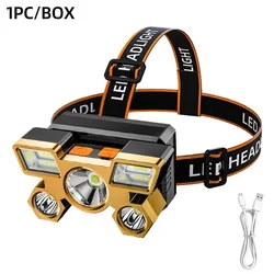 High-Performance Rechargeable LED Headlamp for Outdoor Adventures (XY501 Headlight gold)