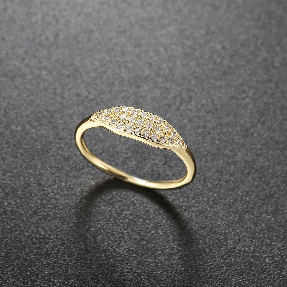 Trend Minimalist Stacking Ring For Women Dainty Zirconia Gold Color Crystal Finger Accessories for Female Jewelry Gift R737 4