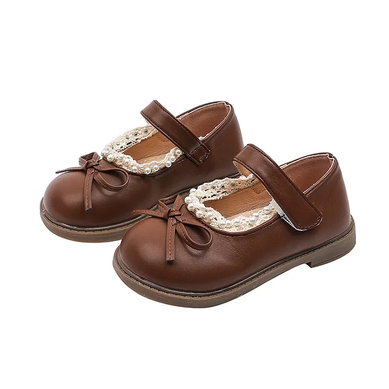 Girls Leather Kids Shoes Sweet Ruffled Edge Lolita Style
