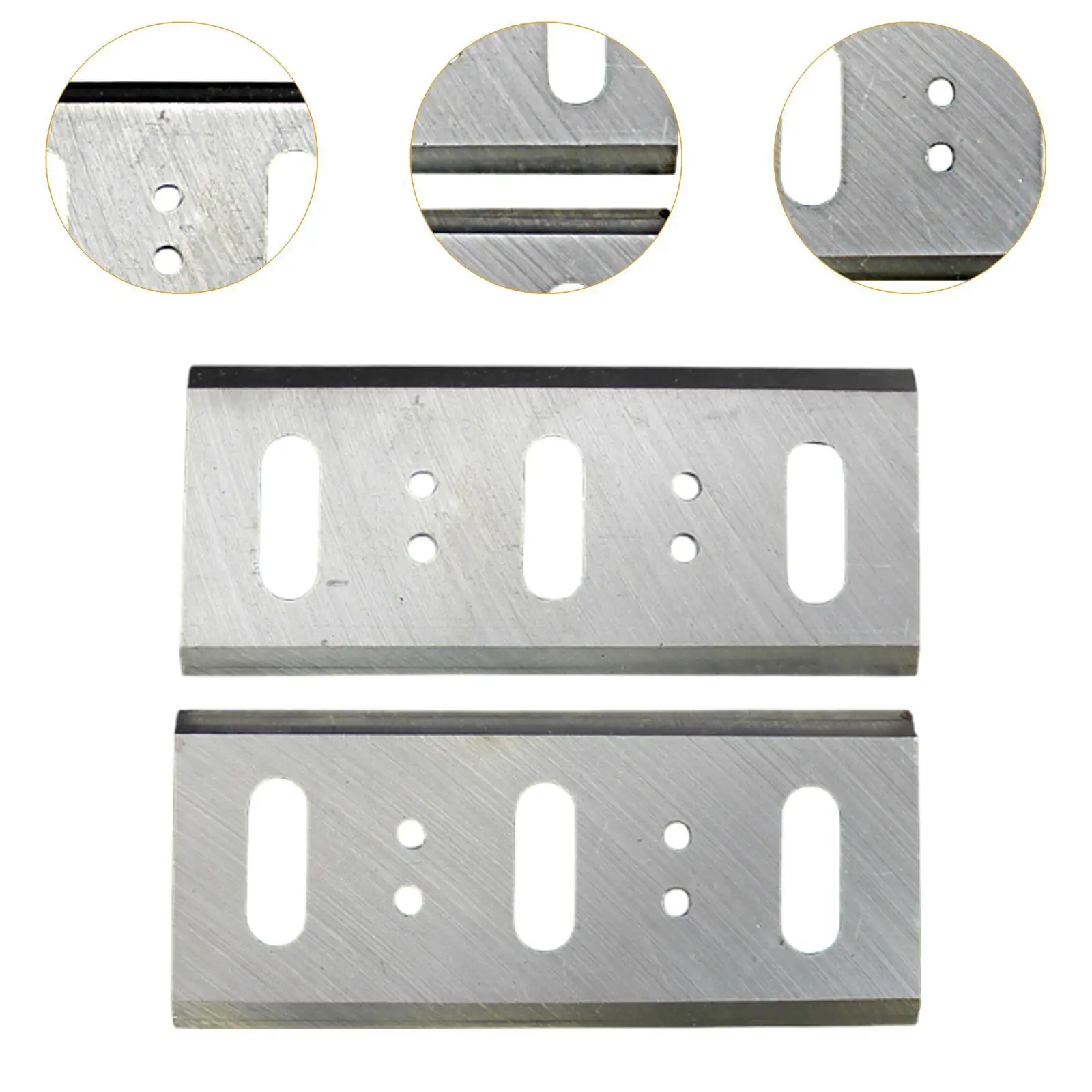 2 Pieces Electric Planer Blades Sturdy Portable Double Edged High Performance Professional Accessories Woodworking Tool Replace