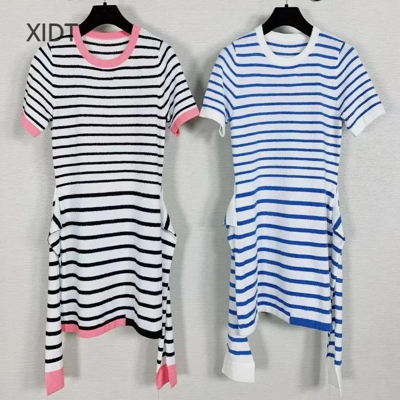 

Spring/Summer Women's Striped Knitted Dress