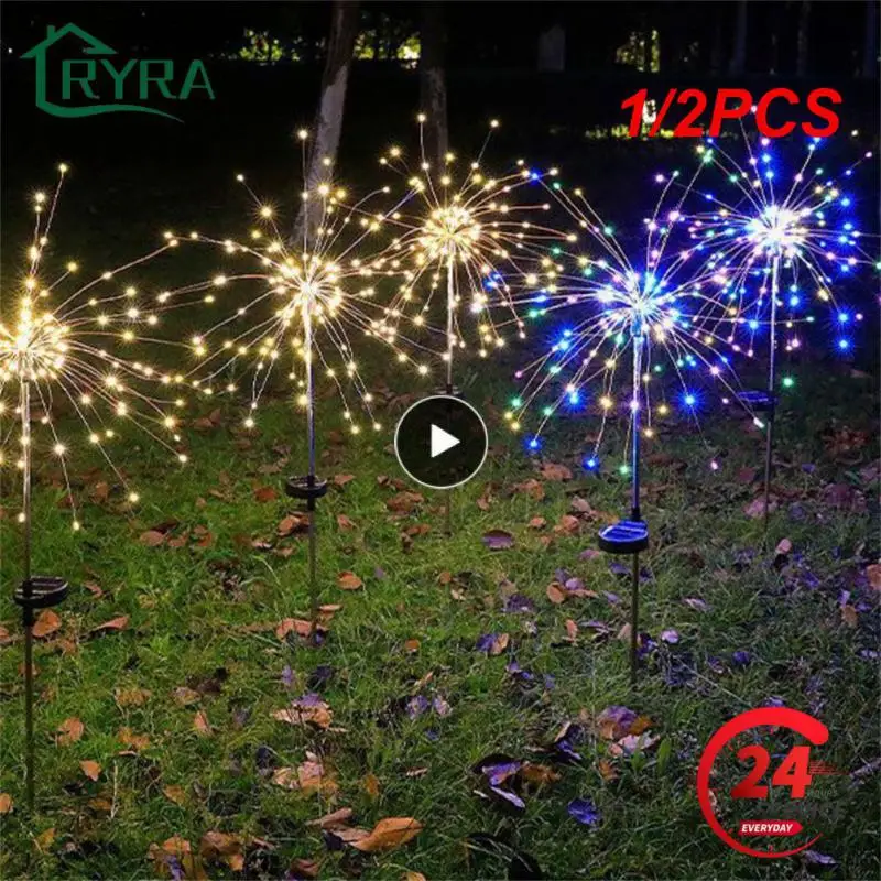 

1/2PCS New Solar LED Firework Fairy Lights Outdoor IP65 Waterproof Garden Decoration Lawn Pathway Solar Lamp Garden Light