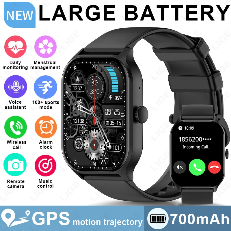 2026 New Sports Smart Watch Men Full Touch Screen Heart Rate Bluetooth Call 2.01 inch AI Voice 1ATM Waterproof Smartwatch Women 1