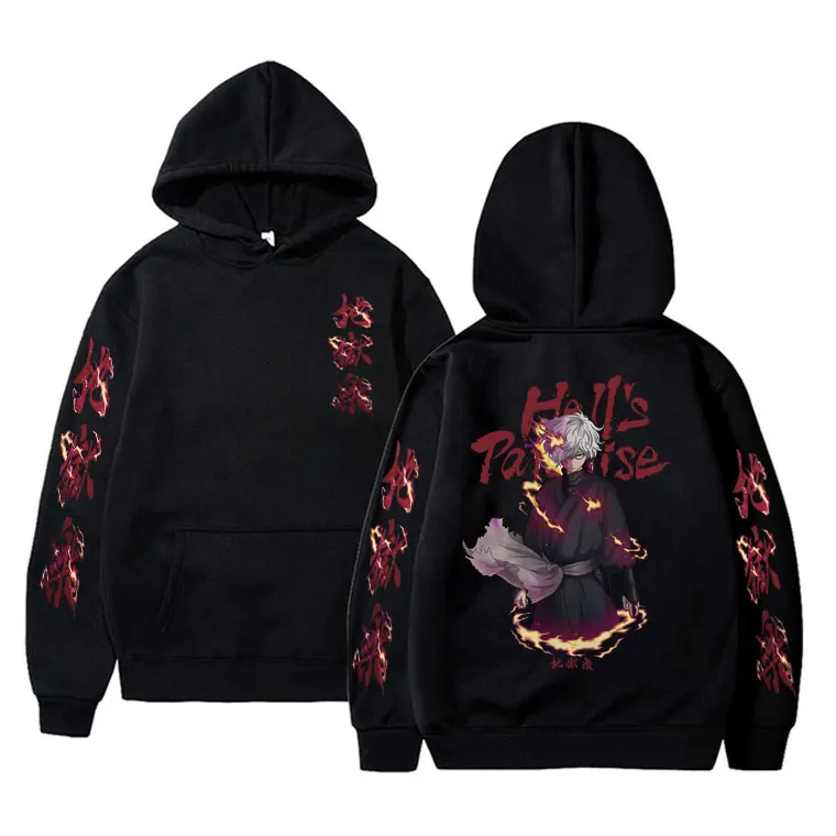 

Japanese Anime Hell's Paradise Jigokuraku Gabimaru Print Hoodie Men Women Fashion Loose Oversized Sweatshirt Male Manga Hoodies