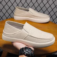 Beijing Men's Low-Top Breathable Slip-On Casual Shoes Comfortable Summer New Style round Toe PVC Bottom Non-Leather Shoes