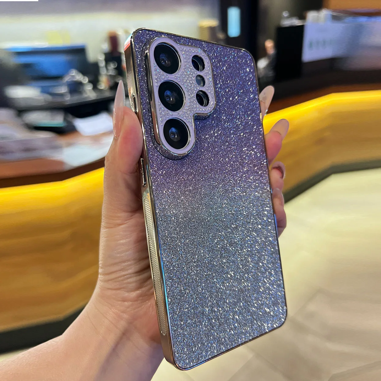 Luxury Plating Gradient Glitter Diamond Phone Case Cover
