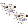 6 Pcs Shopping Cart Mini for Kids Carts Groceries Toddlers Desktop Makeup Sponge Holder Grocery Toys 1-3 Child 6