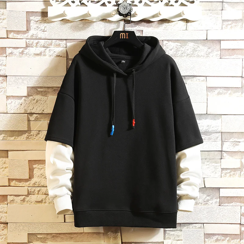 

Brand Men's Hoodies Spring Autumn Solid patchwork Male Casual Hoodies Sweatshirts Men's Color Hoodies Sweatshirt Tops
