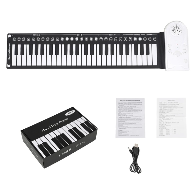 

Foldable Electronic Piano 49 Key Roll Up Piano Portable Piano for Music Lovers 094C