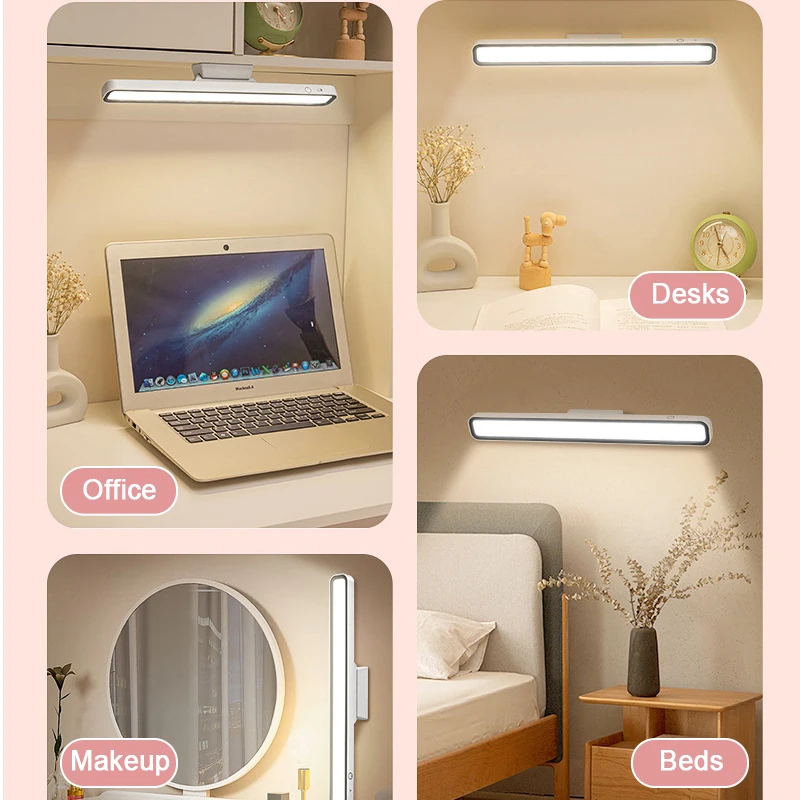Desk Lamp Hanging Magnetic Table Lamp Led Usb Rechargeable Stepless Dimming Cabinet Closet Wardrobe Night Light 4