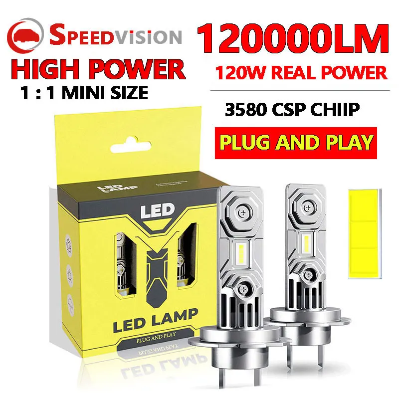 H7 Led Fari Canbus Nessun Errore 120000Lm 120W 6000K Lampadine Per Fari Auto 1: 1 Mini Diodo Luci Auto 12V 24V Camion Automobile
