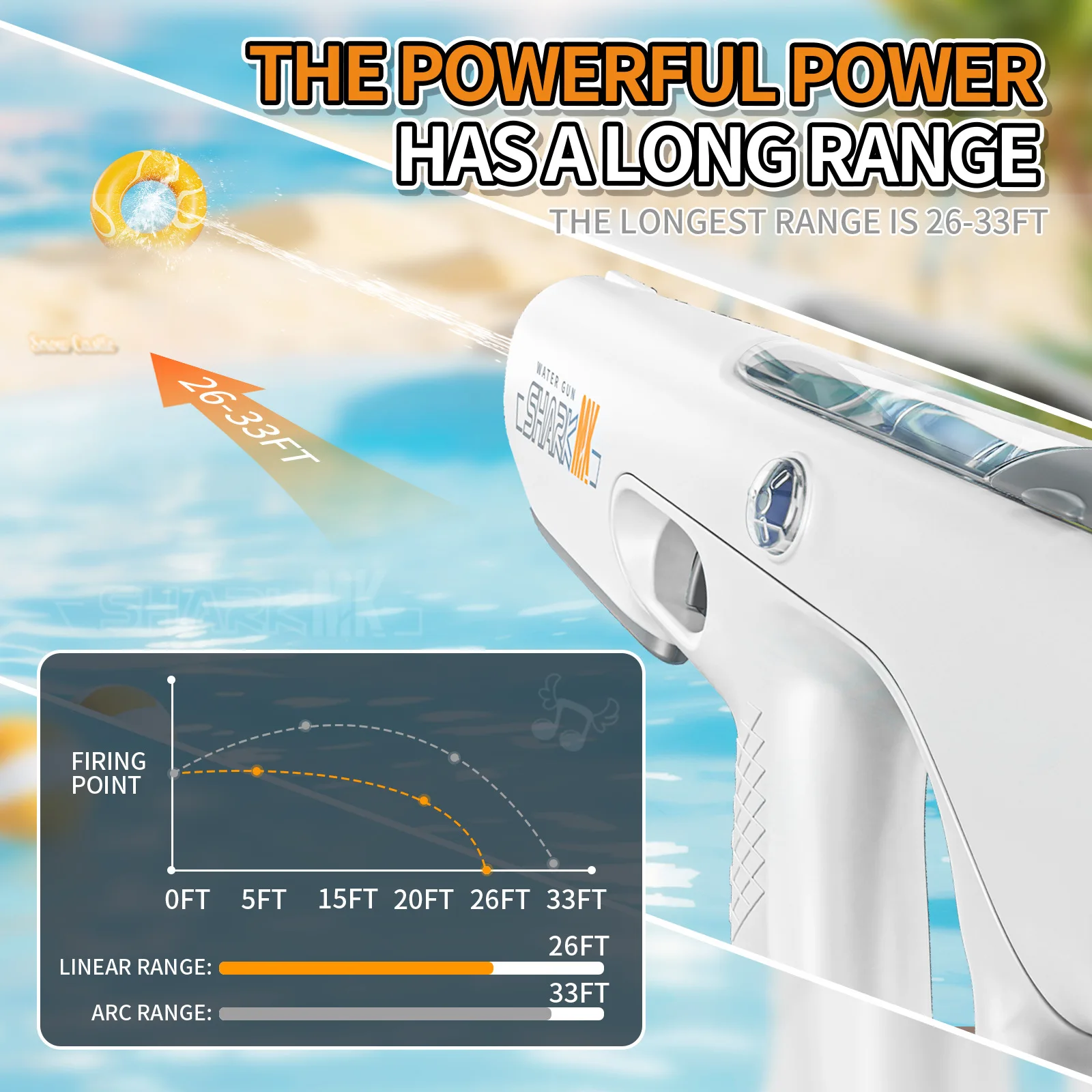 Pulse electric water gun automatic suction hair with light new summer boy water toy pool