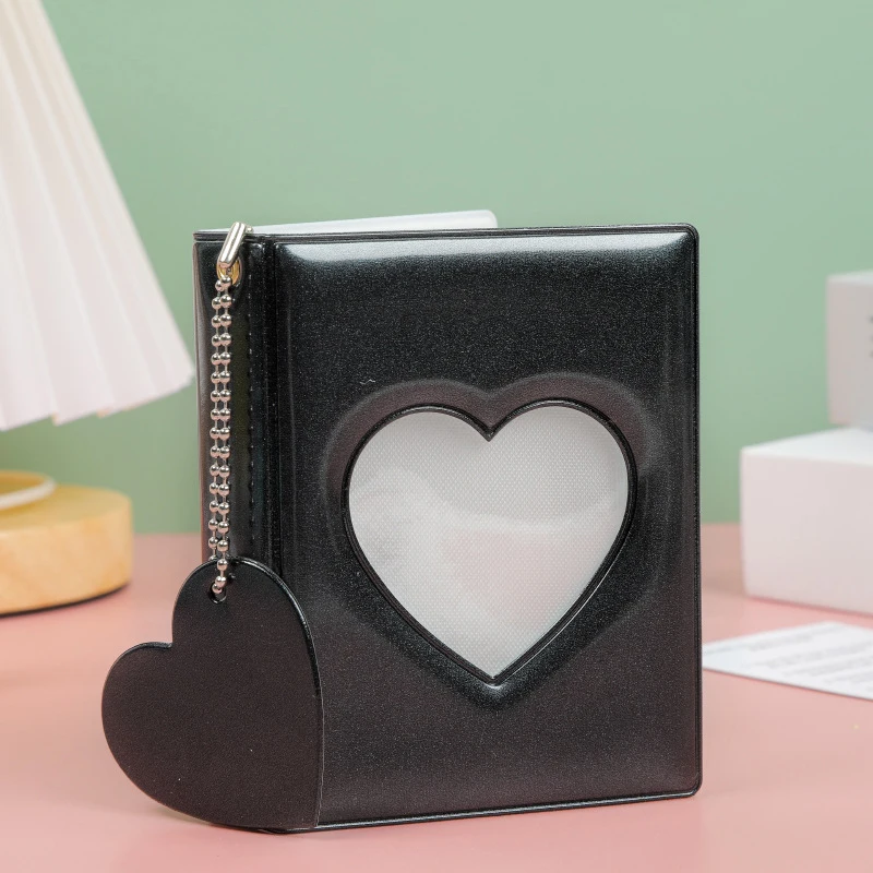 3 inch Photocard Holder Heart Love Hollow Photo Album 32 Pockets Photos Album Mini Instax Pictures Storage Bag Collect Book
