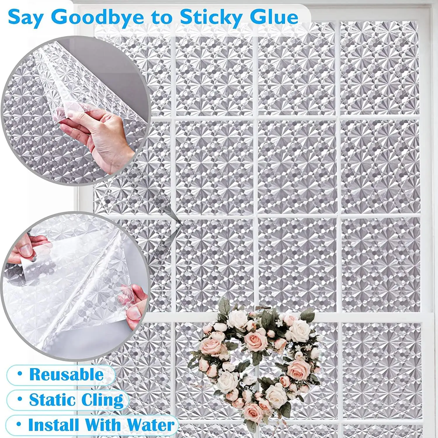 Security tape curtain removable transparent opaque anti-static window curtain bathroom living room office doors and Windows