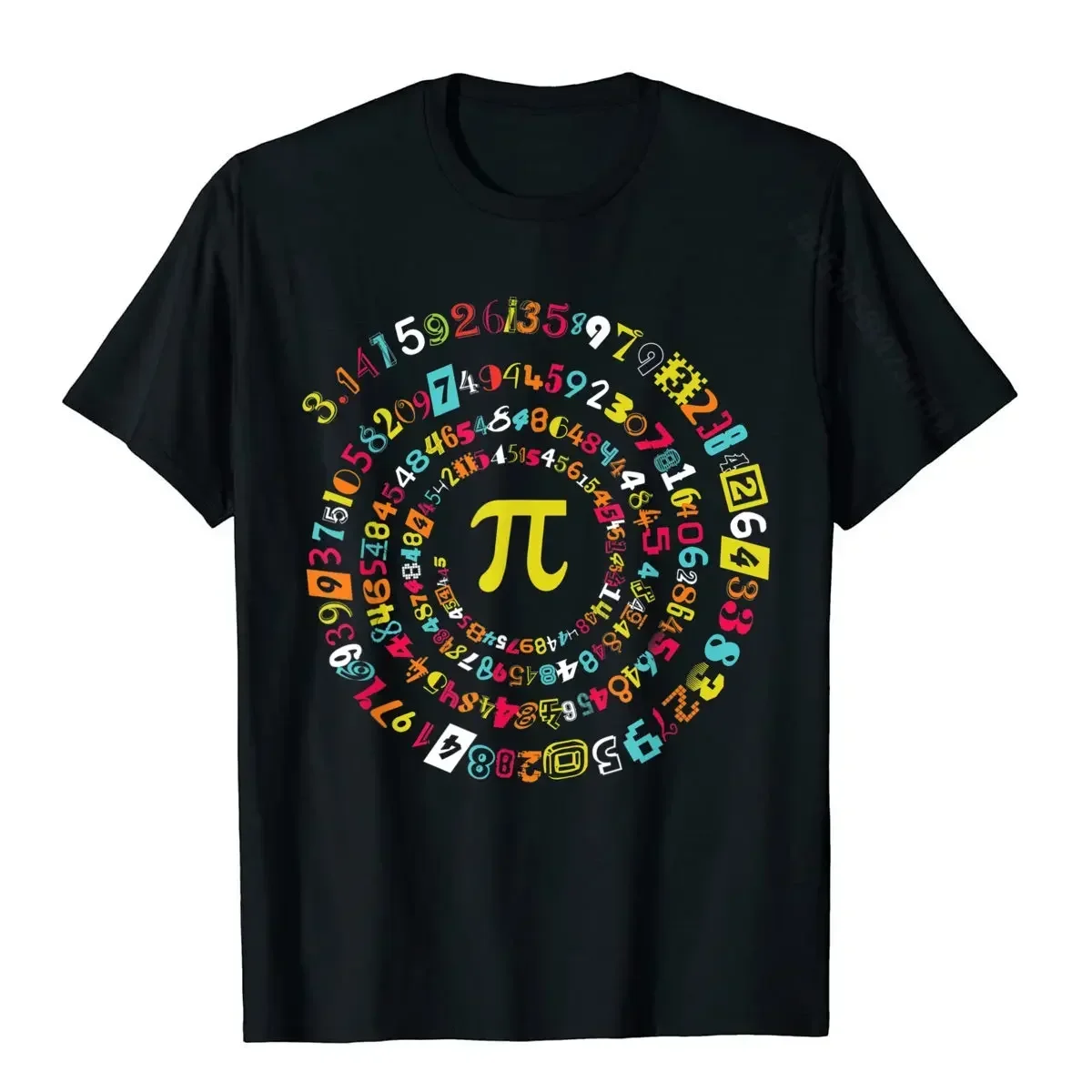 

A1840 Shirt Spiral Pi Math Tee For Pi Day 3.14 T-Shirt Top T-Shirts Customized Cotton Tops Shirts Simple Style For Men