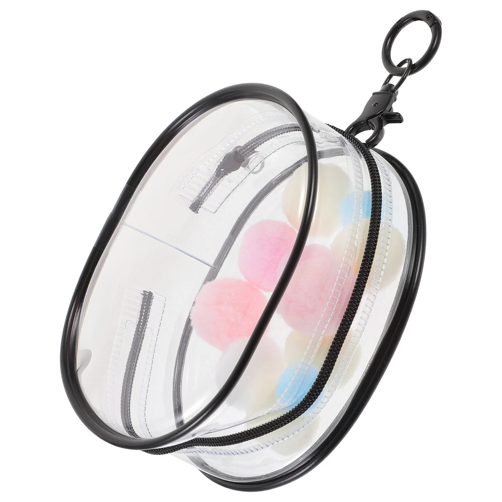 Clear Display Case Keychain Transparent Keychain Case Figures Portable Storage Hanging Bag Zipper Closure Keychain