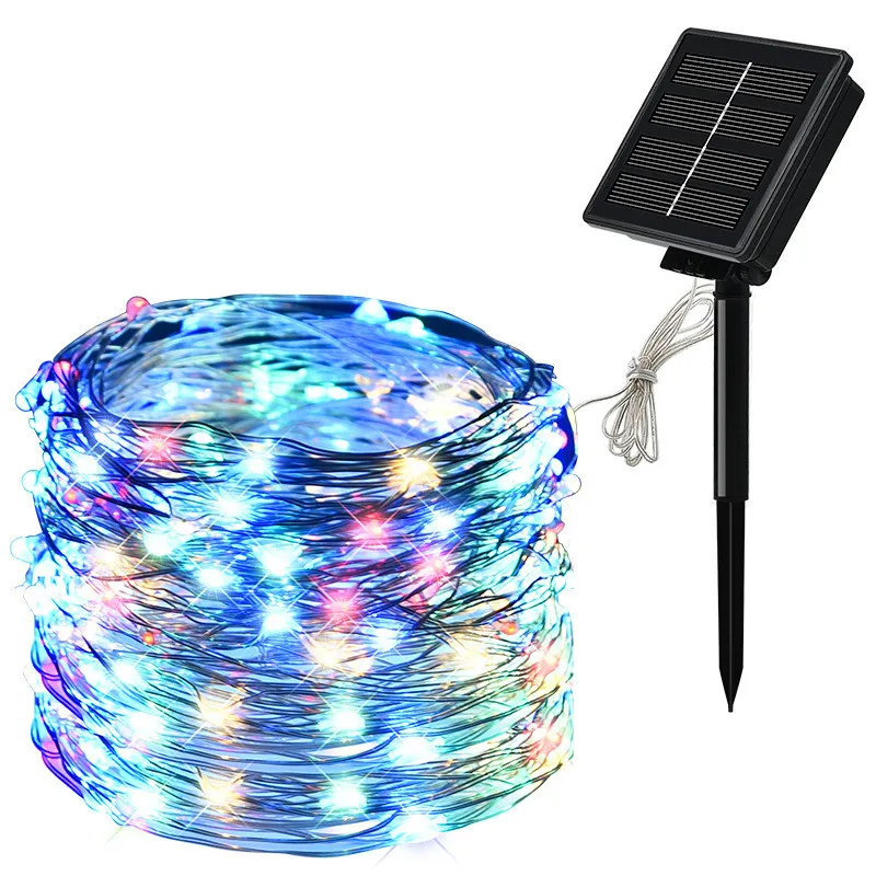 thumbnail image 1 of Guirnalda de luces LED solares para exteriores, 40 m, 10 m y 5 m, decoración navideña para el hogar, calle, fiesta, 1 of 5