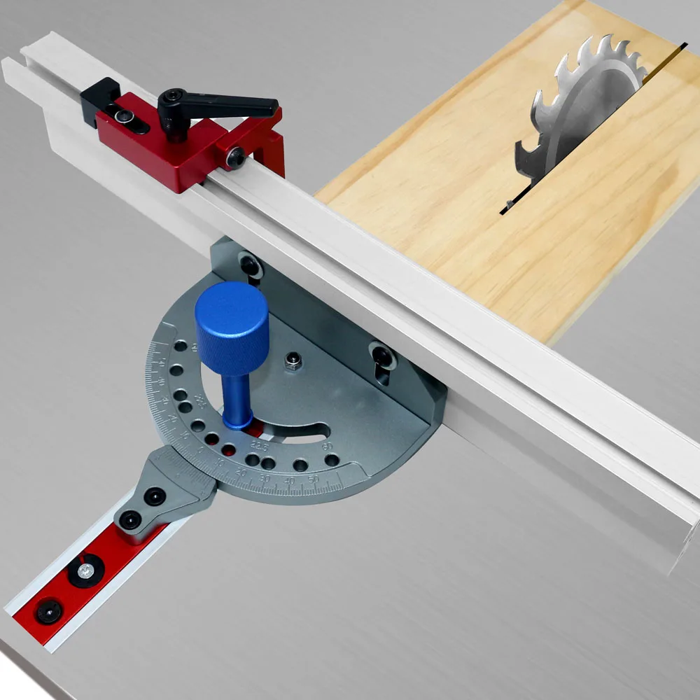 Precision Miter Gauge With Aluminum Miter Fence With 60 Degree Angled