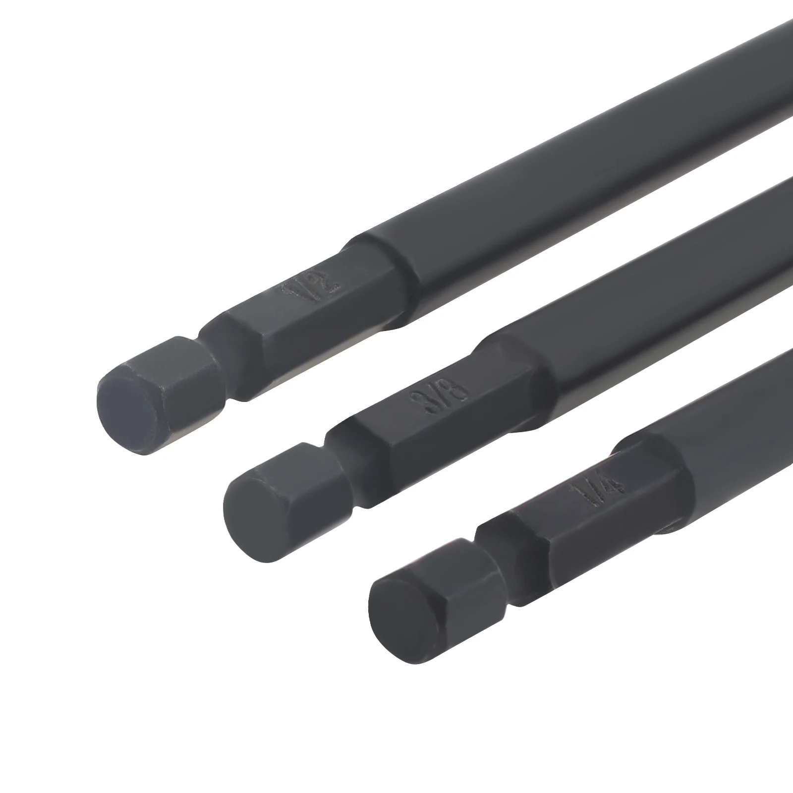 임팩트 등급 소켓 어댑터 세트, 육각 섕크 파워 드릴 소켓 드라이버 어댑터, 3 인치, 6 인치, 1/4 인치, 3/8 인치, 1/2 인치, 세트당 6 개