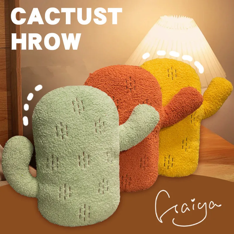 

INS Simulation Cactus Plush Throw Pillow Toy Cartoon Stuffed Plants Plushies Cushion Anime Soft Kids Toys for Girls Room Decor