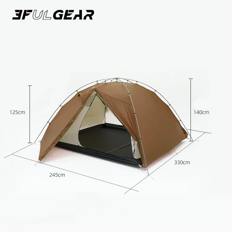 3F TAICHI 3 Three Person No-See-Um 3 Season/4 Season Camping 15D Silnylon Tent