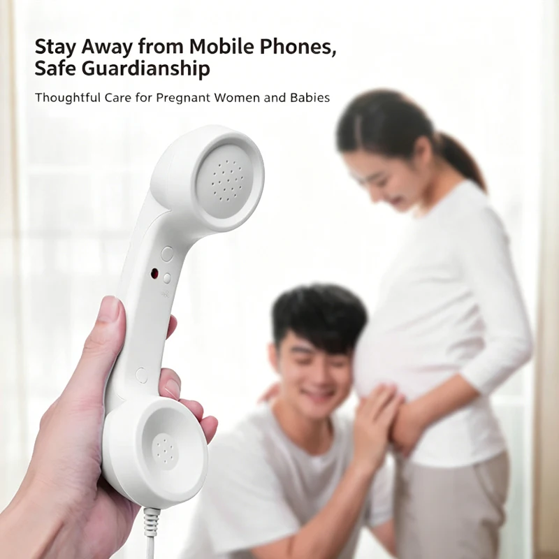 Retro Mobile Phone Handset Headphone Type-C Tangle Free Wire Landline Handle Receiver Telephone Style Handheld Phone Receiver