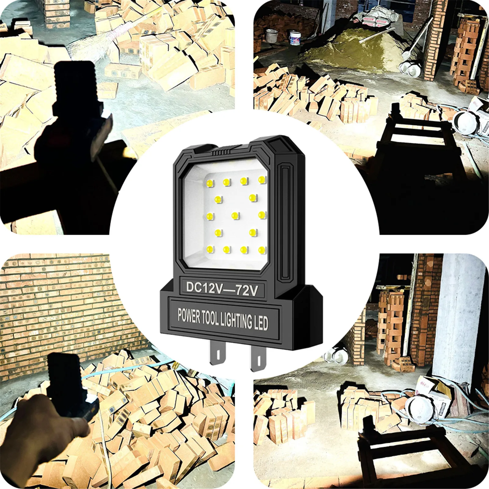 12V-72V LED 2가지 모드 조명 기능이 있는 오래 지속되는 강력한 조명 배터리 없음 사무실/침실/작업장용 슈퍼 브라이트 스포트라이트 550LM