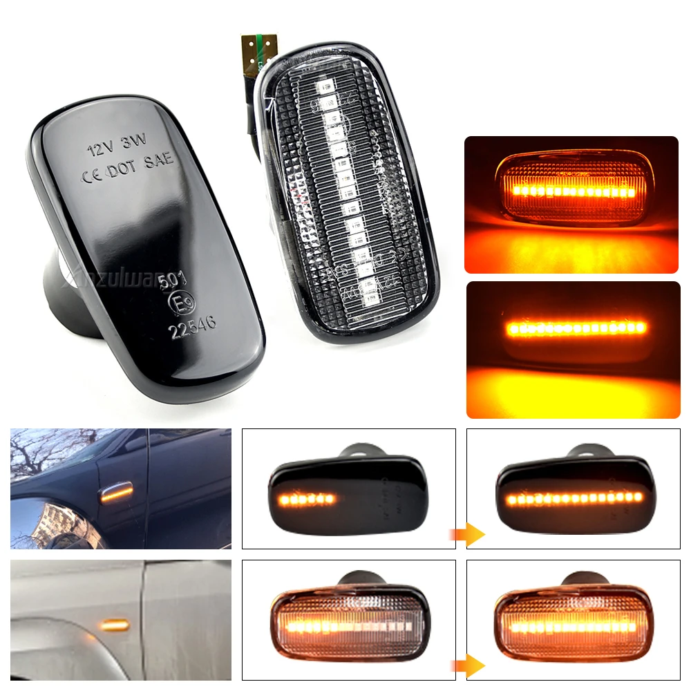 LED Dynamic Side Marker Light Turn Signal Blinker Lamps For Toyota Land