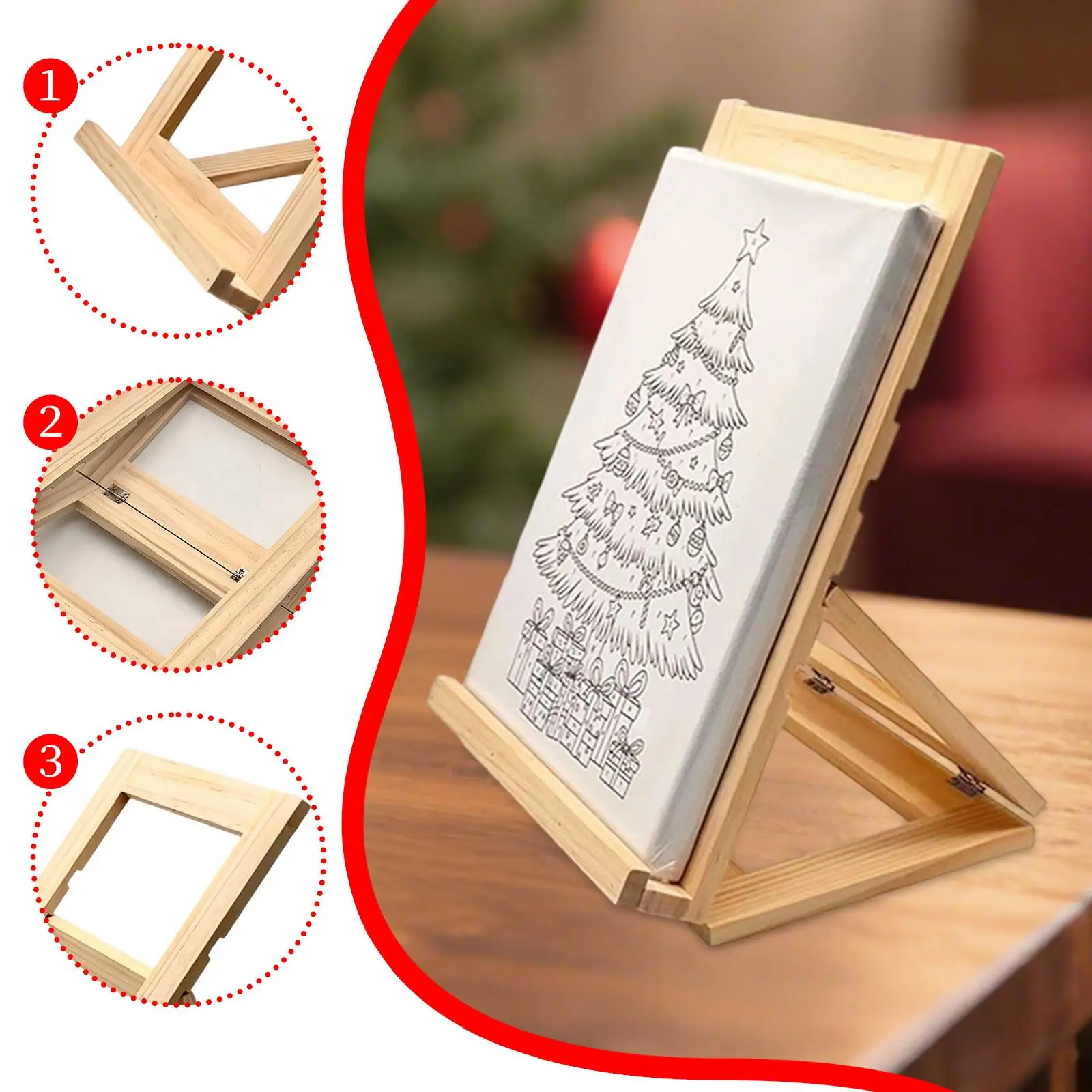 Canvas Panels Small Wooden Display Easel 29.5x21cm Portable Space Saving Multifunctional Accessory Sturdy with Back Support
