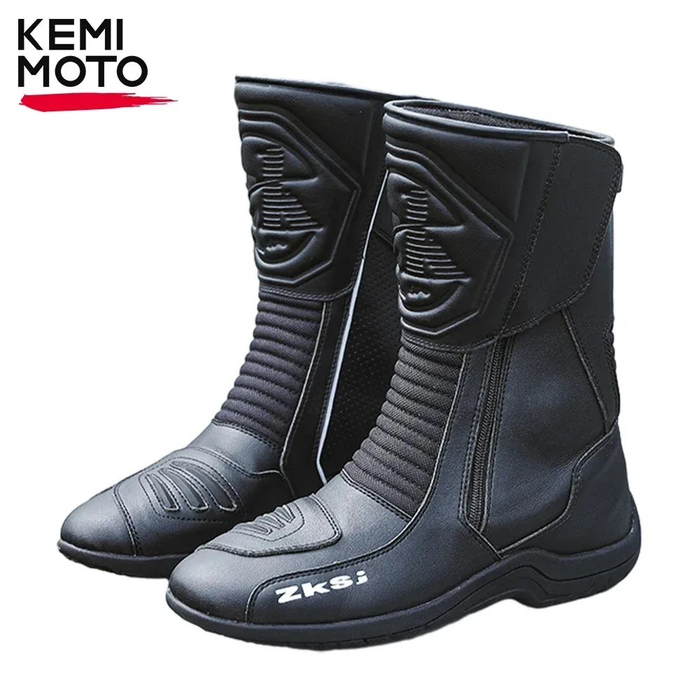 

Motorcycle Boots For Men Black Shoes Off-road Motorbike Racing Riding Ankle Boots Equipment Breathable Durable Shockproof Soft