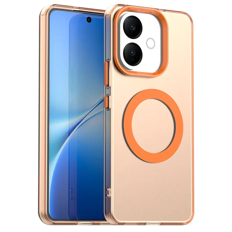 Magnetic Wireless Charging Case with Transparent Back and Candy Colors