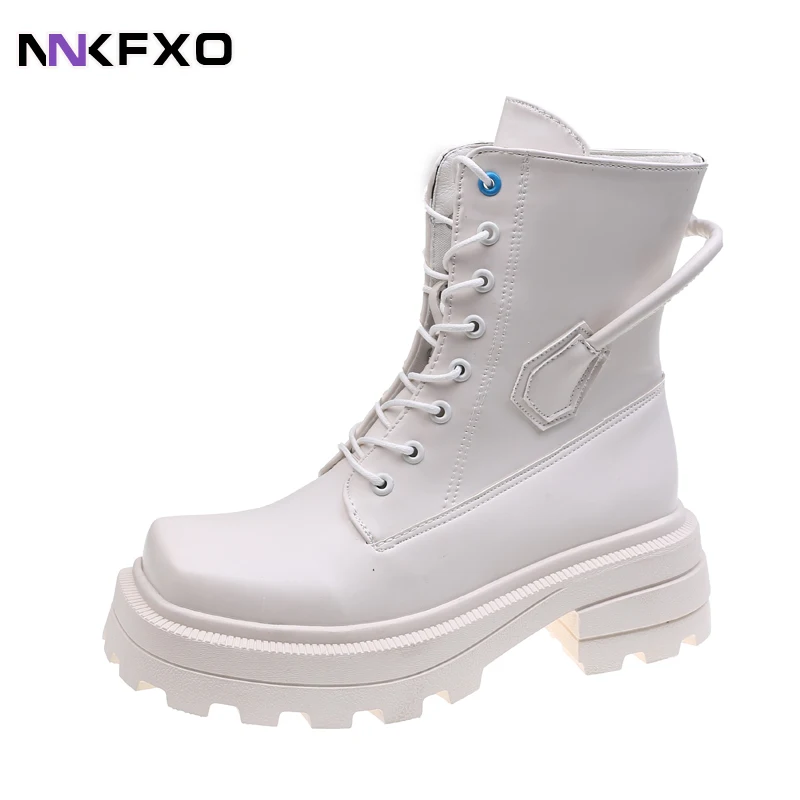 

Women's Fashion Versatile Ankel Boots Autumn Winter Square Toe Square Heels Boots Lace Up Boots PU Leather Non Slip Boots QB390