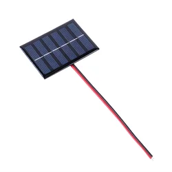 Mini Solar Panel Module 1W 3V Polysilicon Epoxy Cell Charger with Cable (1pc)
