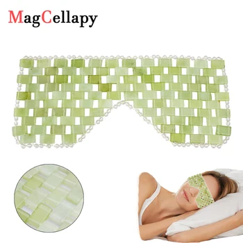 Jade Eye Mask Emerald Massage Eye Mask Soothing Puffiness Relaxing Facial Muscles Relieving Migraines Meditation Can Be Chilled