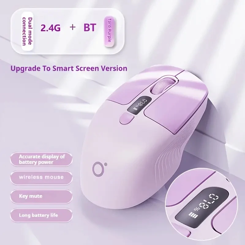 EWEADN Q1 Mini Wireless BT Rechargeable Silent Mouse With Type-c Charging Port With Remaining power display for Computers Mouses