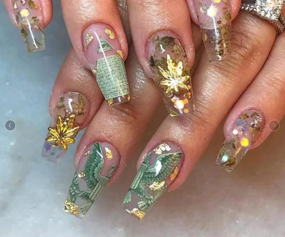 20PCS/4 Gold Hemp Weed Leaf Nail Charms Jewelry for Nail Art Gold Mini Weed  Nail Charms| | - AliExpress