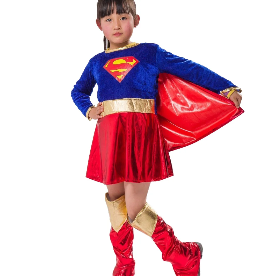 New girl Superman playcostume Halloween Marvel Hero Superman pompadour skirt kindergarten parent-child dressperformance costume