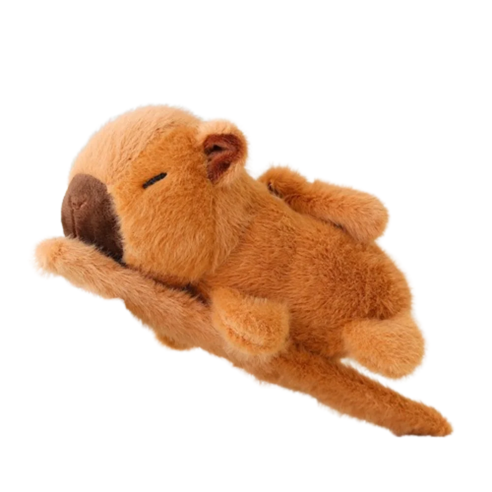 thumbnail image 1 of Pulsera de peluche con alas de roedor capibara, pulsera de peluche con cuerda para tirar, pulsera de peluche de capibara de color rosa, 1 of 5