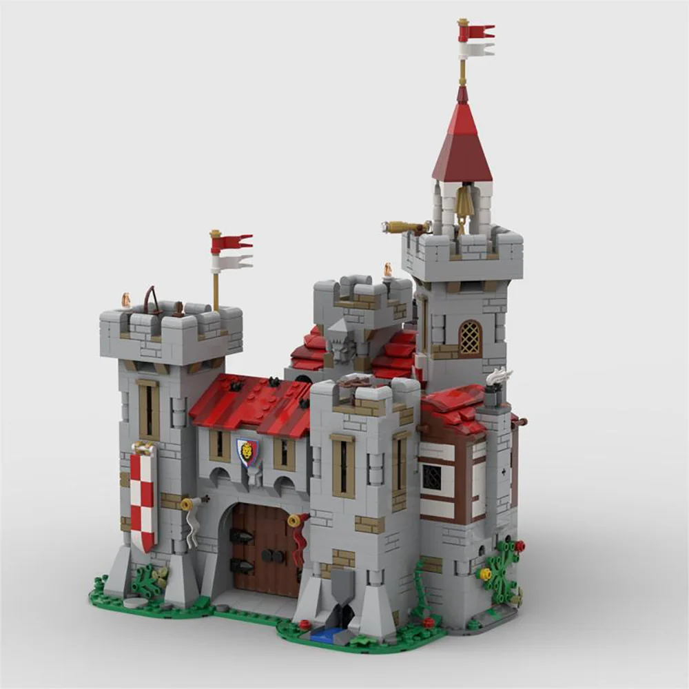 

2580PCS MOC Architectural Scene Middle Ages River Lion's Castle Royal Knights Model Assembly Buildina Block Tov Children's Gift