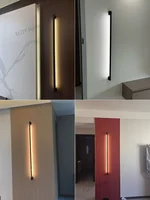 โมเดิร์น Minimalist ยาวโคมไฟติดผนัง LED ติดผนังห้องนั่งเล่นในร่มห้องนอนโคมไฟพื้นหลัง Home Decora ติดตั้ง 110/220V 4