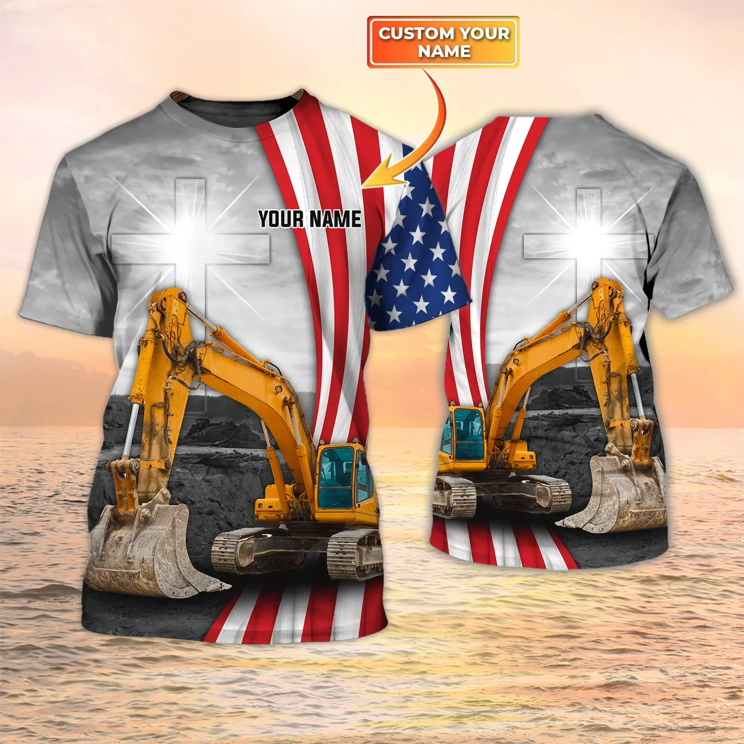 Neueste Sommer Mode männer T-shirt Heavy Ausrüstung Bagger Personalisierte Name 3D Gedruckt t shirt Unisex Casual T-shirt DW135 – Detail 37