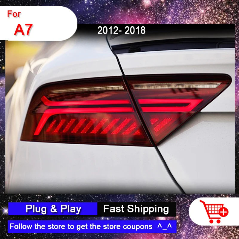 

Автомобильные задние фонари для AUDI A7 2012-2018, задние фонари, задние фонари, дневные ходовые огни, динамичный сигнал поворота, тормозные фонари заднего хода, автоматическая сборка