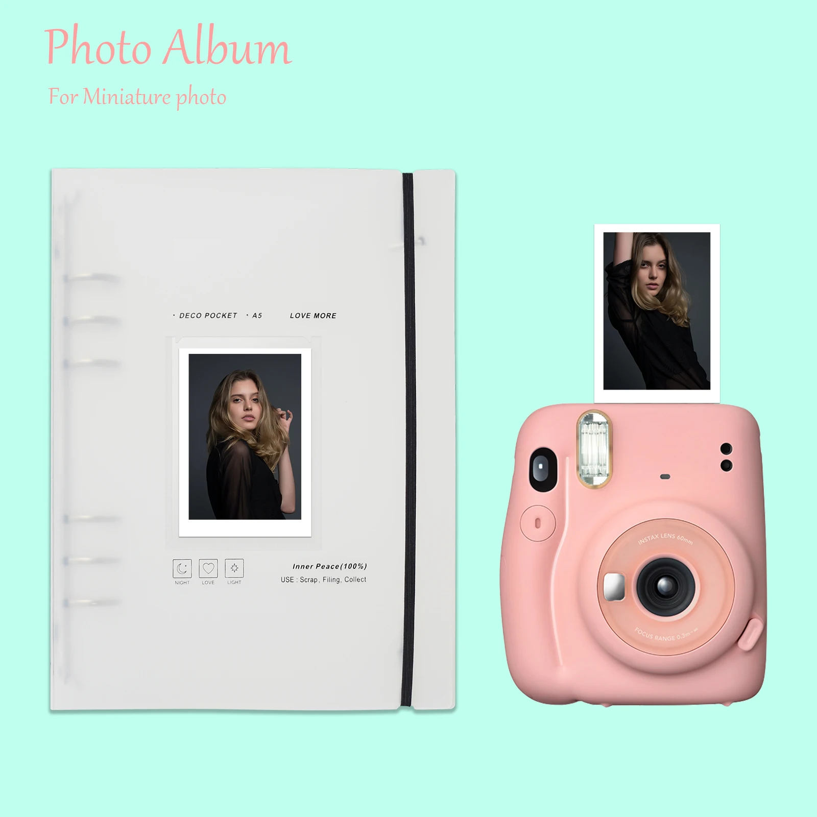 Photocard Kpop Binder 25 Sheets 200 Pockets 4 Inch Photo Album Sleeves in  Loose Leaf Refillable A5 6 Rings Photo Binder - AliExpress